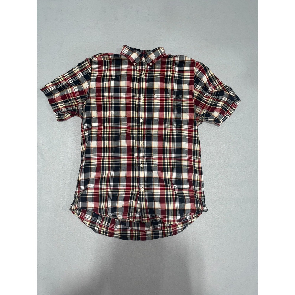 Old Navy Shirt Mens Large Multicolor Plaid Pleated Button Down Everyday‎ Wear